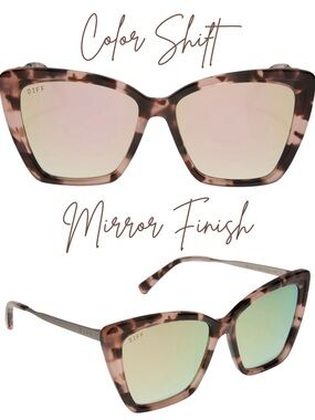 DIFF Charitable Eyewear Becky II Himalayan Tortoise Taupe Flash Mirror Lenses